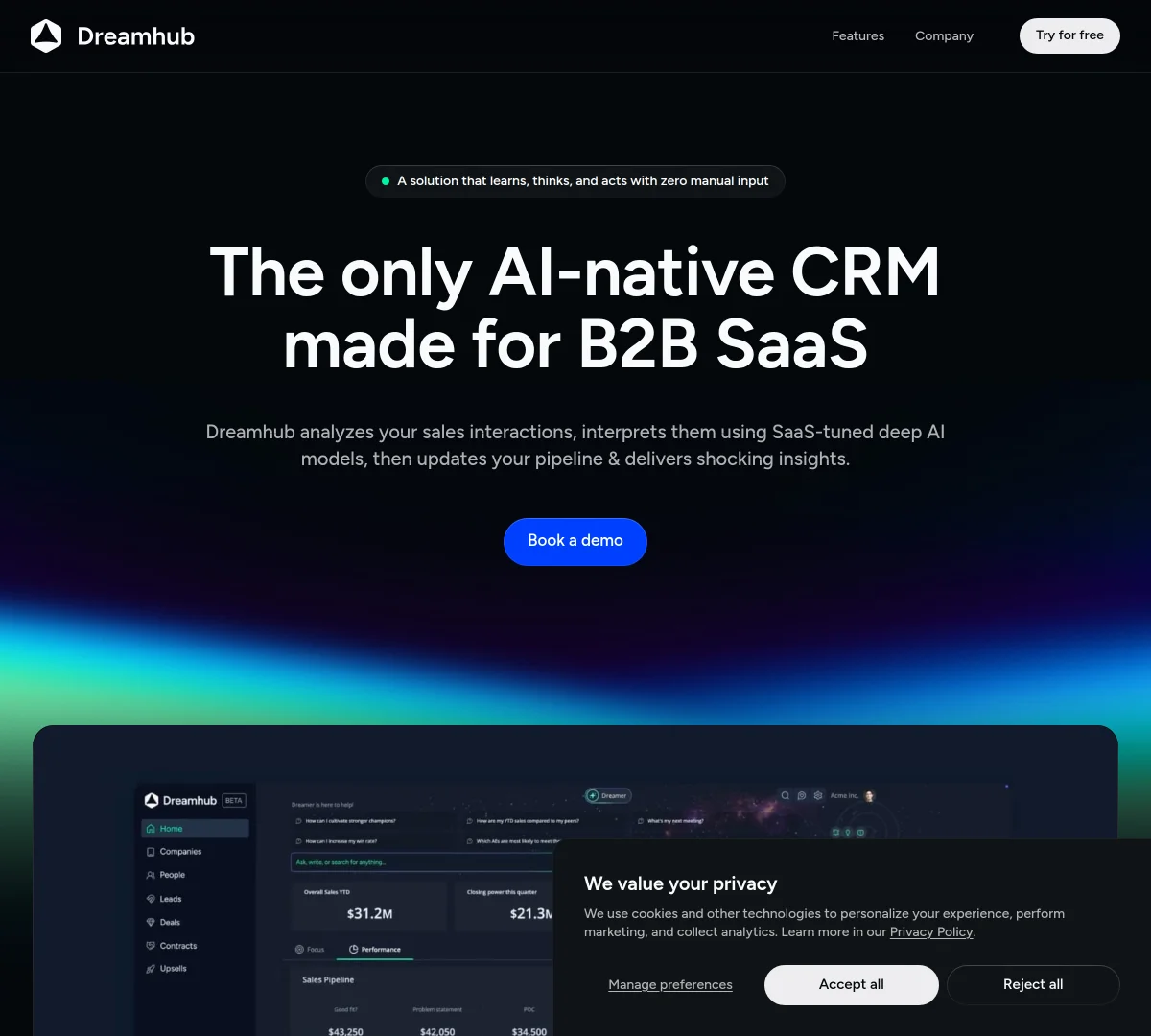 Dreamhub Launches AI-Native CRM for B2B SaaS, Securing $7M in Funding