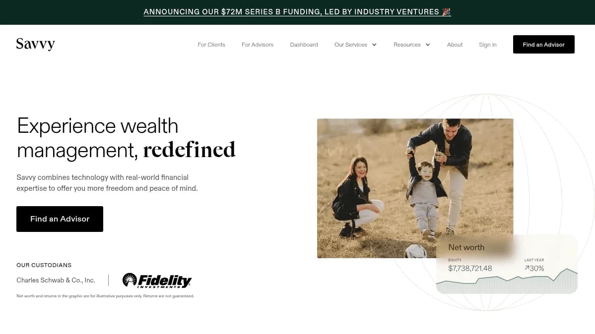 Screenshot of Savvy Wealth funding round