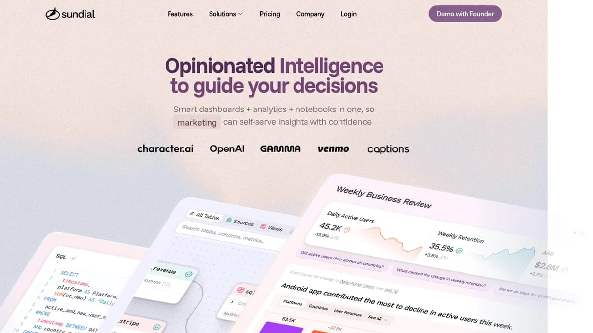 Sundial Secures $16M Series A for AI Analytics Platform