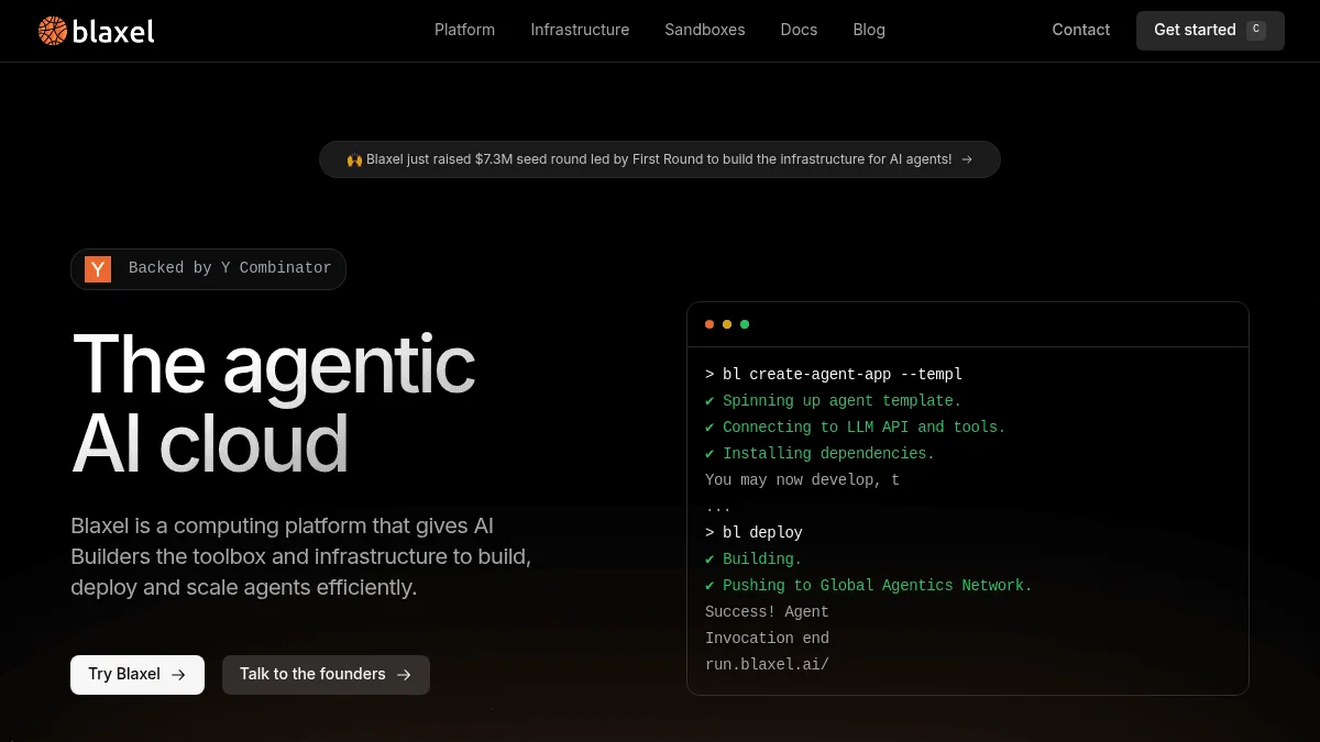 Blaxel Raises $7.3M Seed for AI Agent Cloud Infrastructure