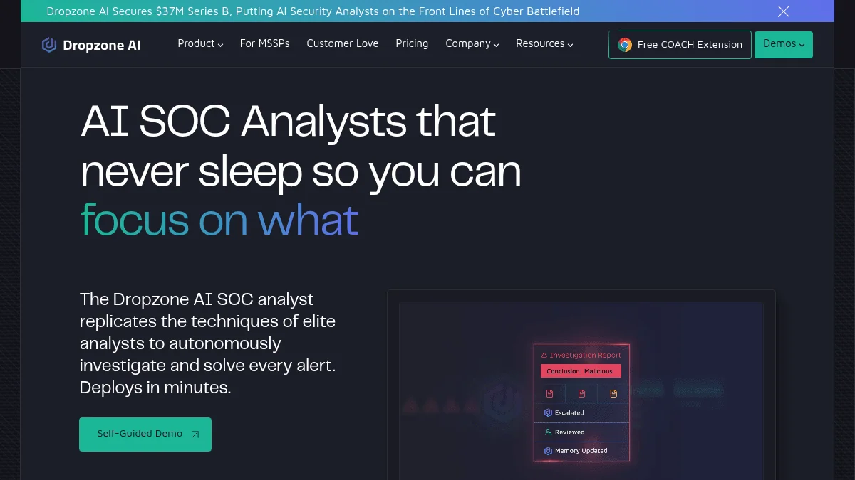 Dropzone AI Secures $37M for AI SOC Analyst Expansion