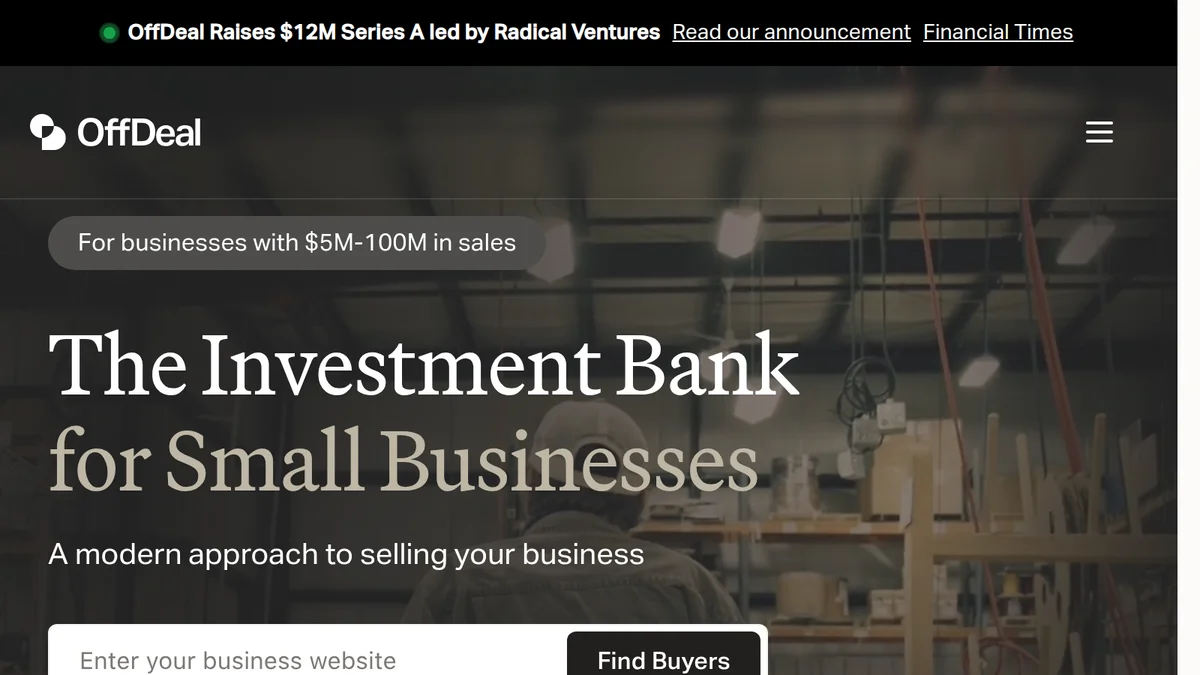 OffDeal Secures $12M Series A for AI Investment Banking