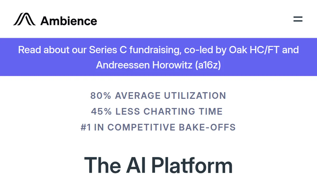 Ambience Healthcare Secures $243M in AI Healthcare Funding