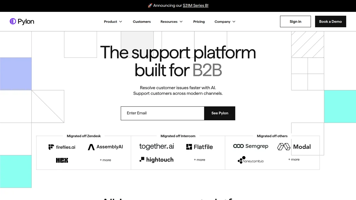 Pylon Raises $30M Series B as B2B Support Platform Hits 780+ Customers