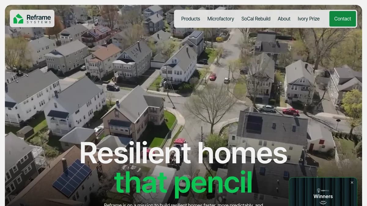 Reframe Systems Secures $20M Series A for AI Homebuilding Microfactories