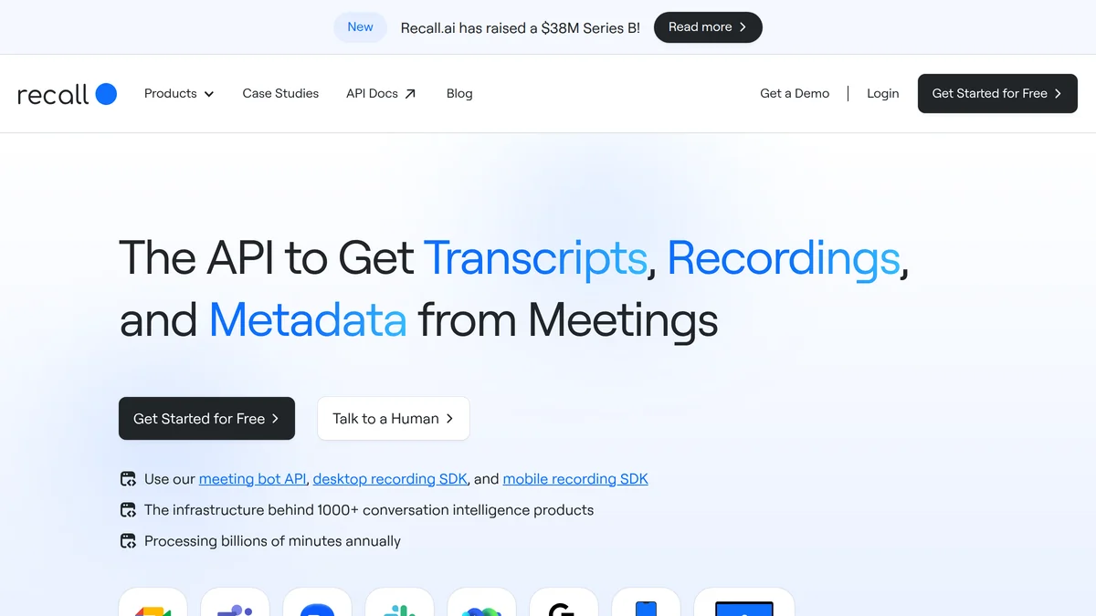 Recall.ai Secures $38M Series B for Conversation AI Infrastructure