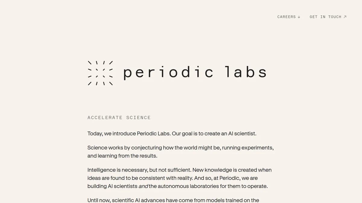 Periodic Labs funding hits $300M to build AI scientists