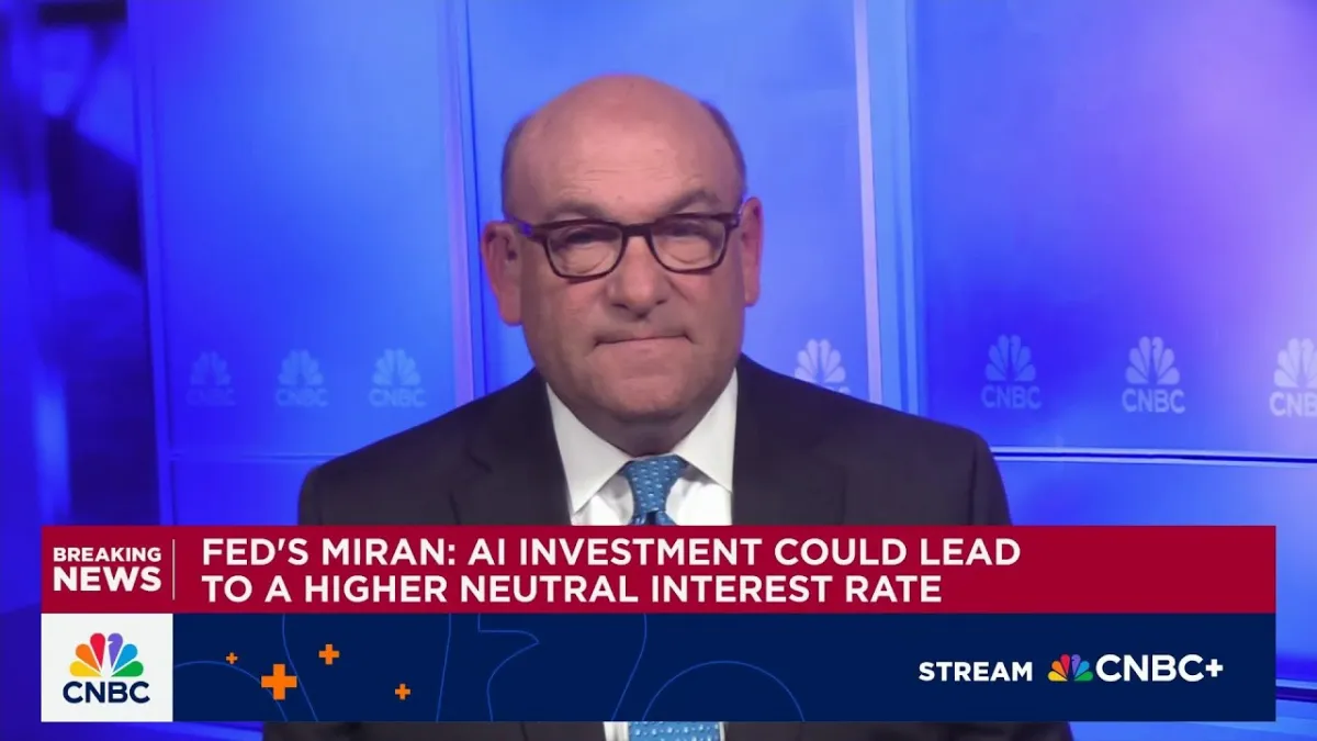 Fed Governor Waller Urges Letting AI Disruption Unfold, Citing Long-Term Economic Gains