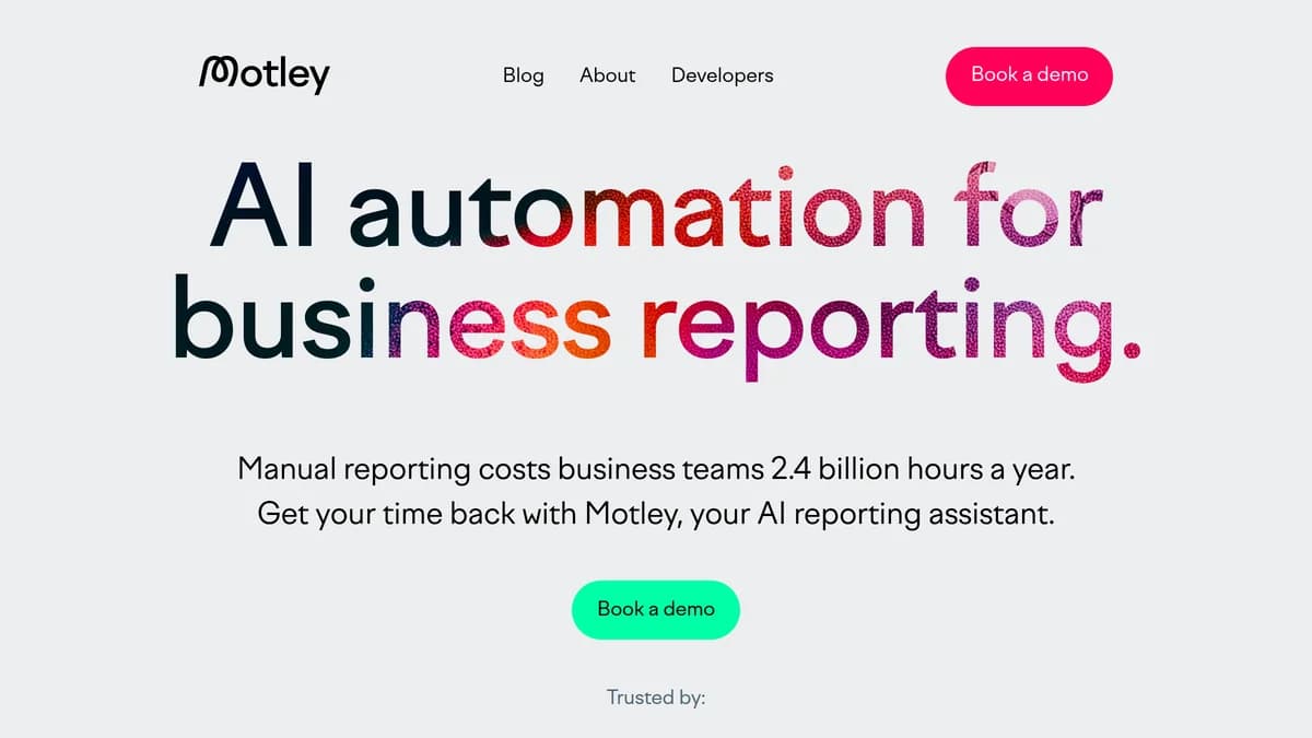 Motley raises $1.5M to advance its AI business reporting platform