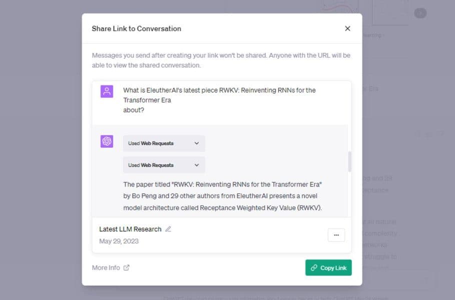 share chatgpt feature