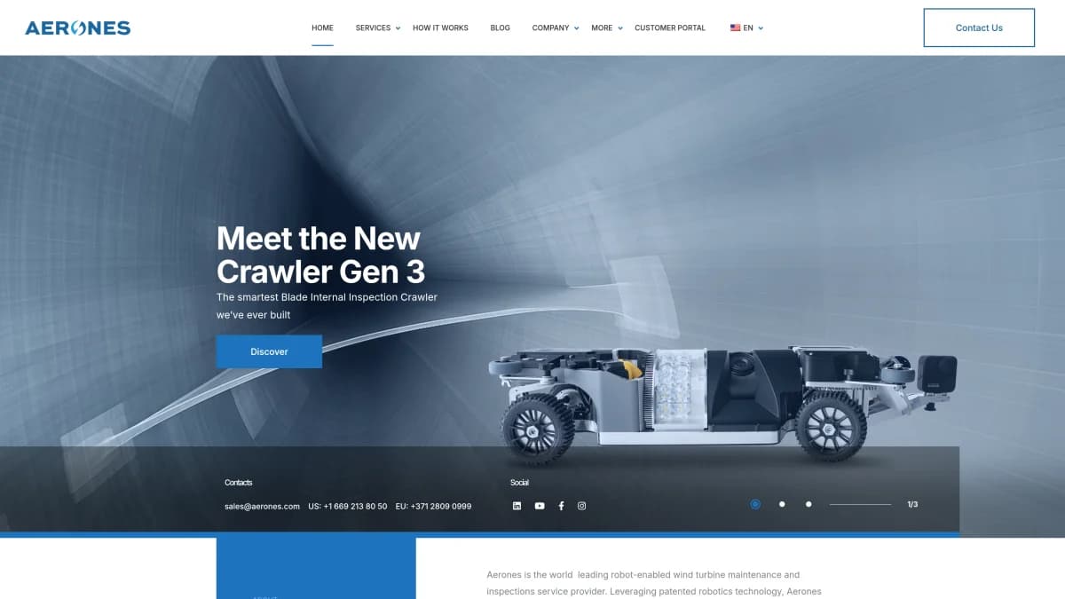 Screenshot of Aerones $62 Million Series Funding