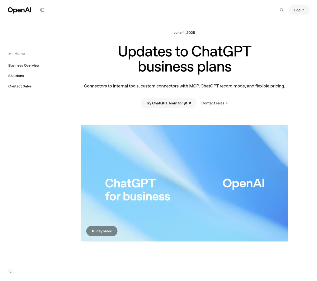 Screenshot of OpenAI Business Subscriber Growth