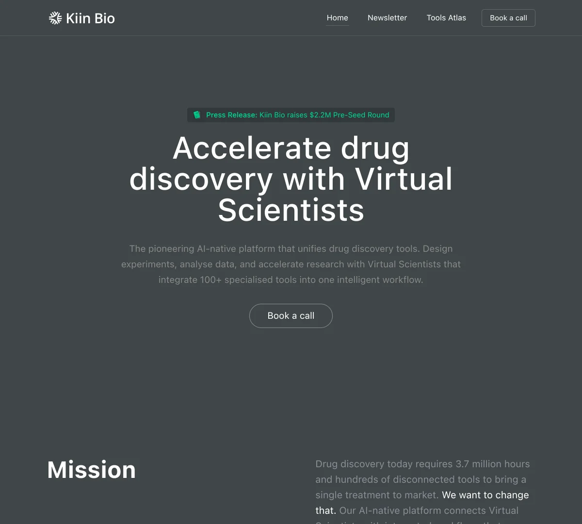 Kiin Bio Secures €1.9 Million Pre-Seed Funding for AI-Powered Drug Discovery Platform