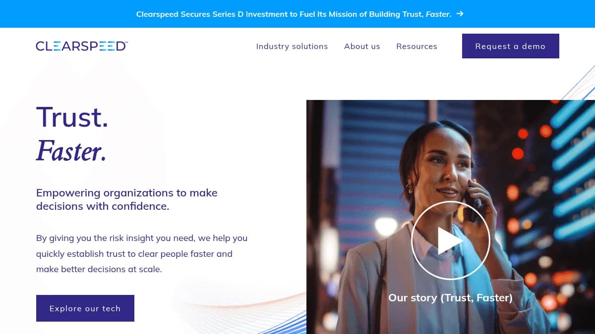 Screenshot of Clearspeed Series D Funding
