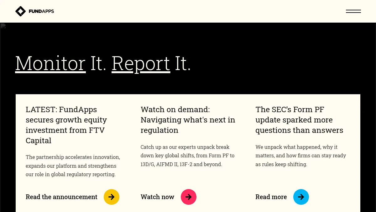 Screenshot of FundApps growth equity investment
