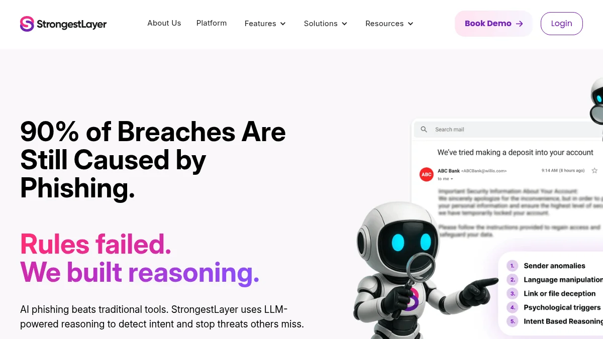 Screenshot of AI email security