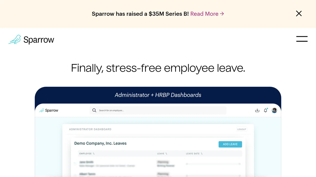 Screenshot of employee leave management