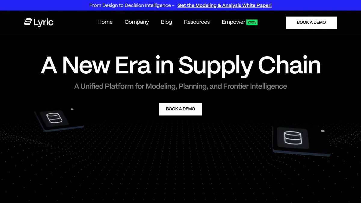 Screenshot of Lyric supply chain AI