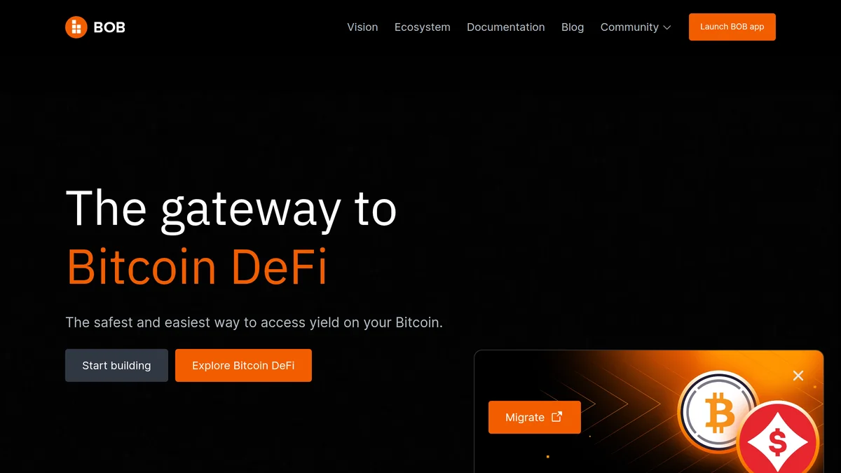 Screenshot of Bitcoin DeFi Layer 2