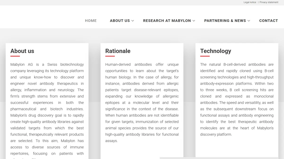 Screenshot of Mabylon funding