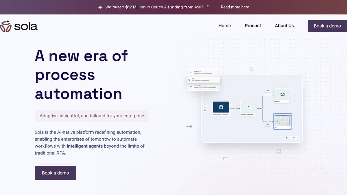 Screenshot of AI process automation