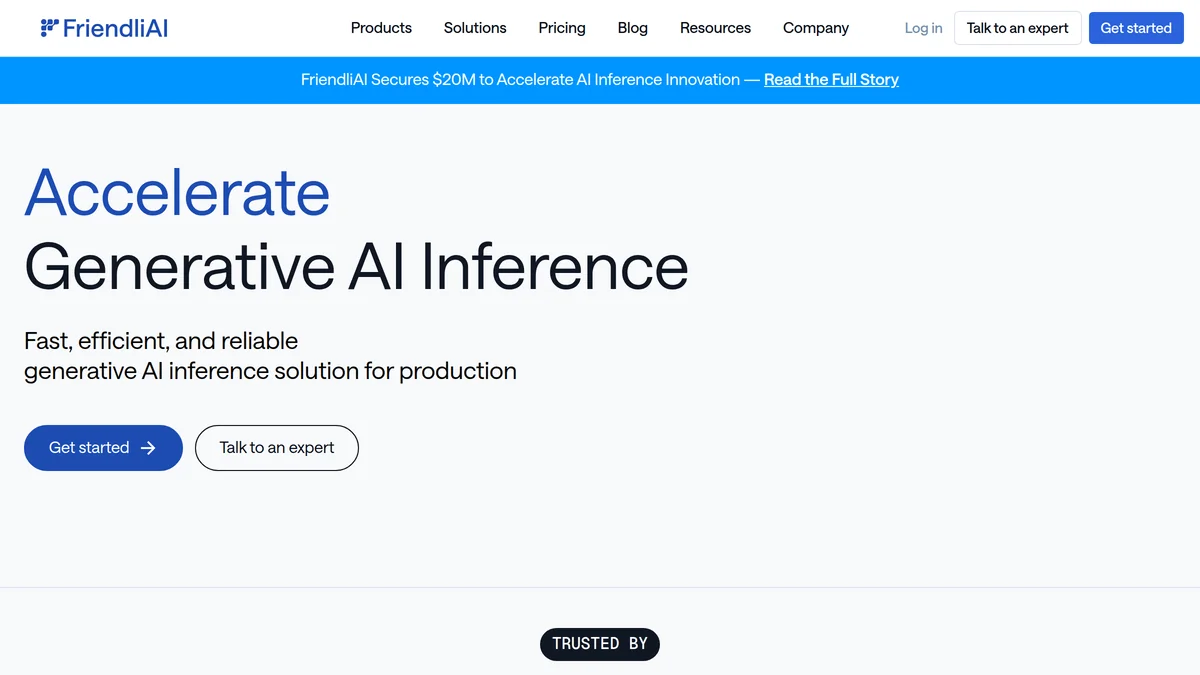 Screenshot of FriendliAI