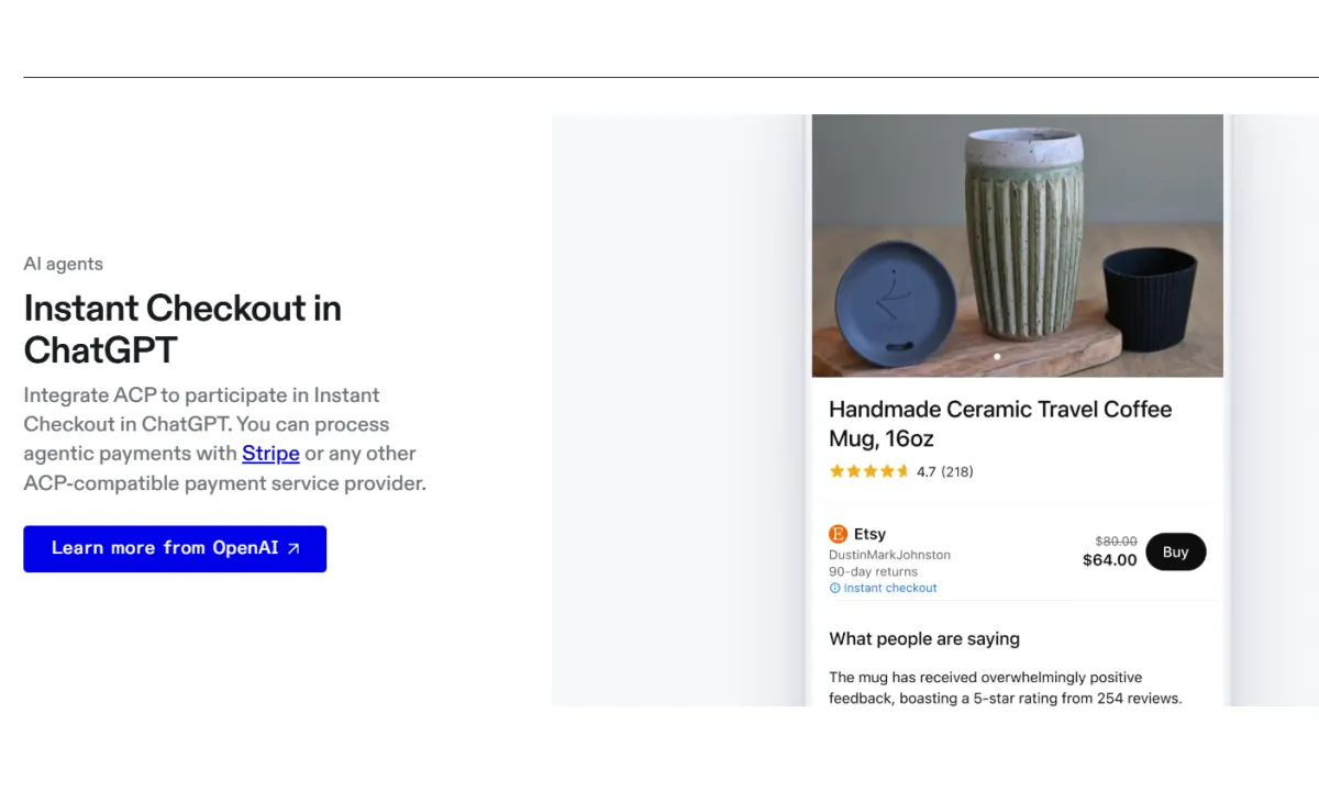stripe agentic commerce with ChatGPT instant checkout