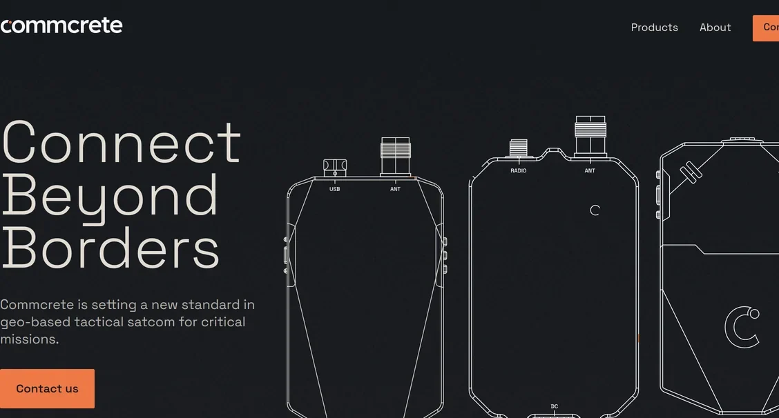 Screenshot of Commcrete funding