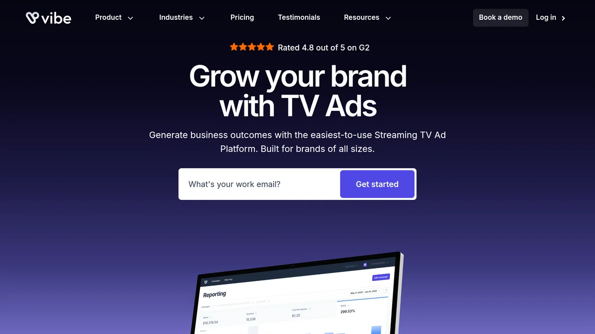 Screenshot of Vibe.co Series B