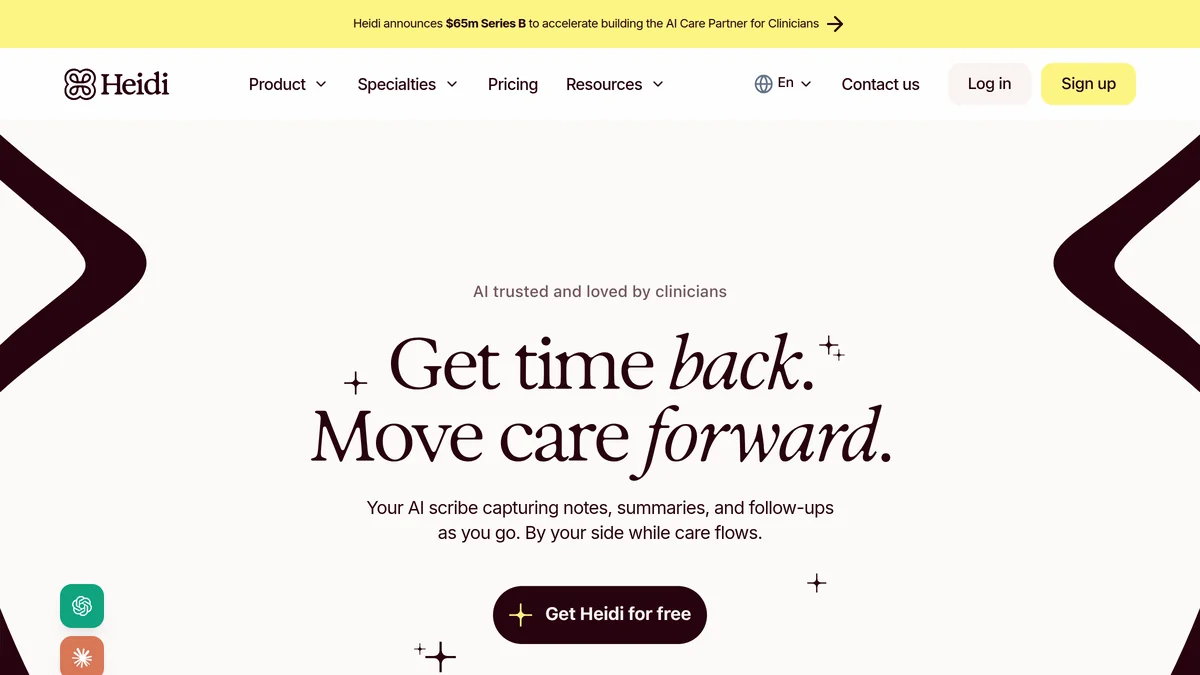 Screenshot of Heidi AI funding