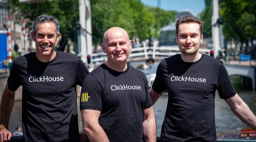 A diagram showing the architecture of the ClickHouse real-time analytics database, highlighting its speed and efficiency for AI.