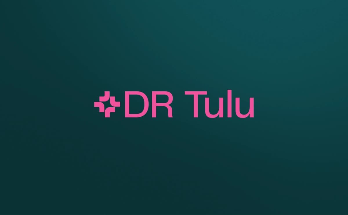 Visual representation of DR Tulu deep research agent planning, searching, and synthesizing information from multiple sources.