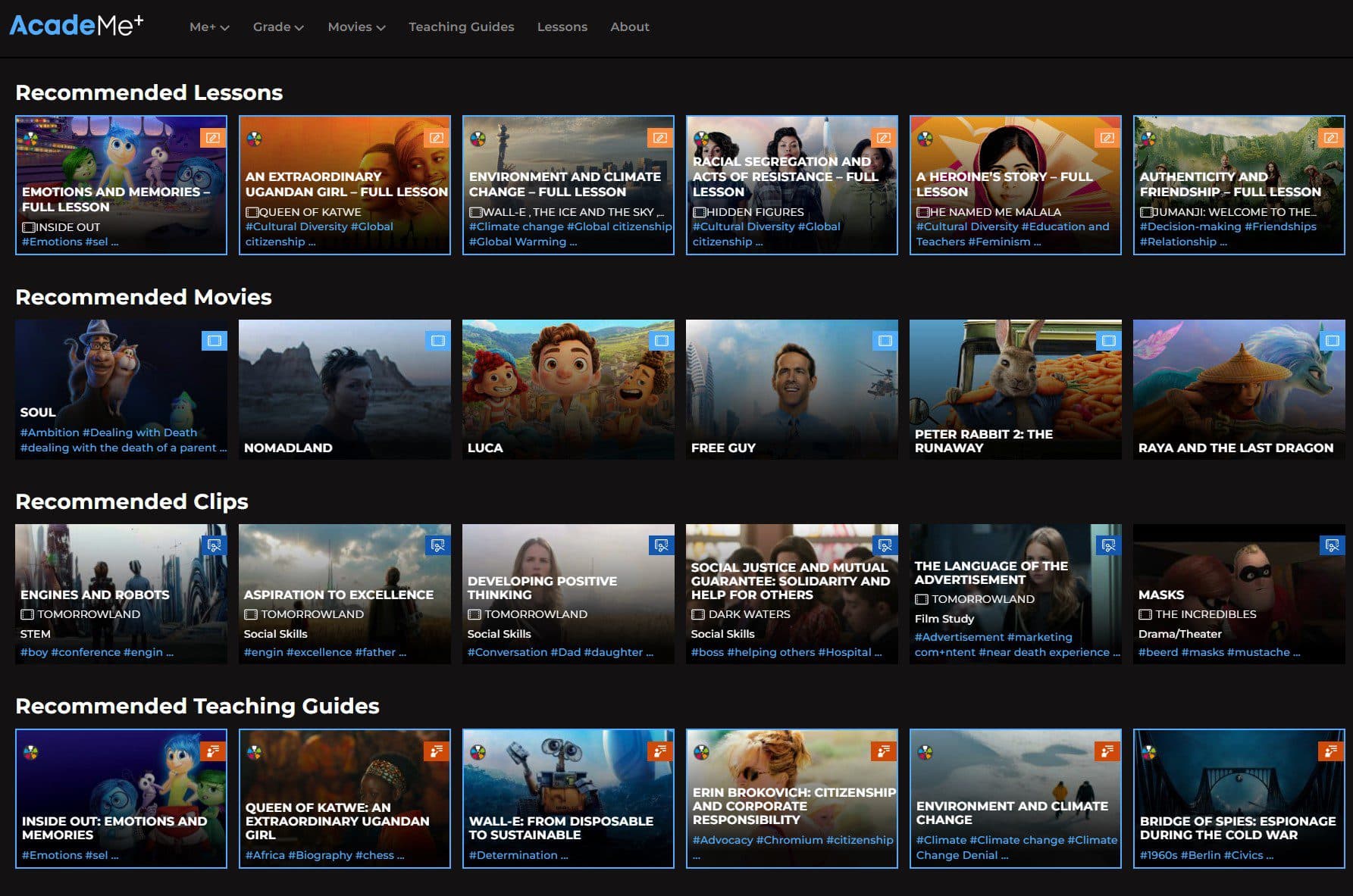 AcadeMe+ general subject main screen. credit - AcadeMe