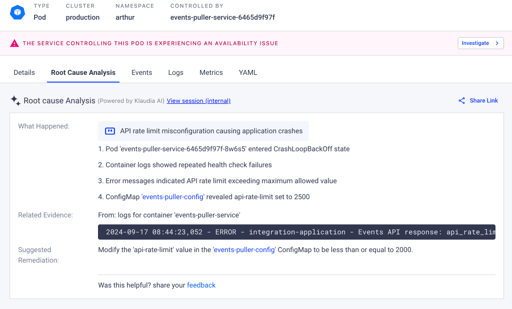 klaudia ai kubernetes ai agent