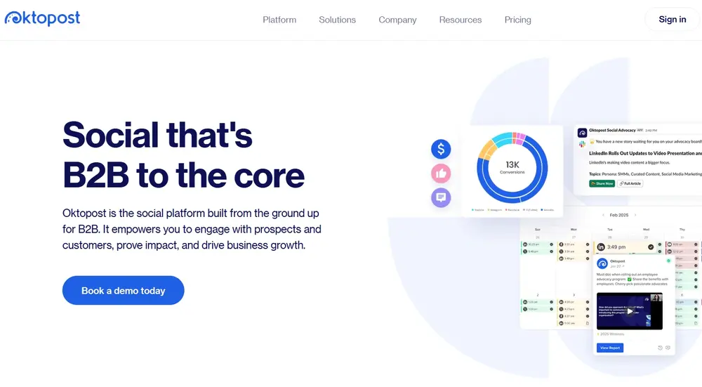 oktopost b2b social media management