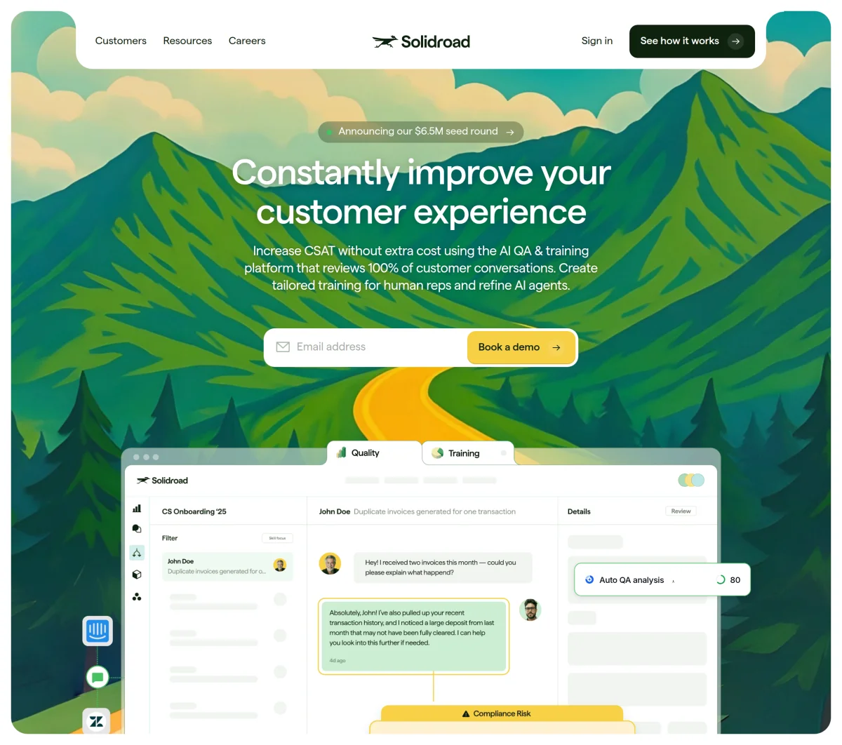Screenshot of Solidroad Seed Funding $6.5M AI Customer Service