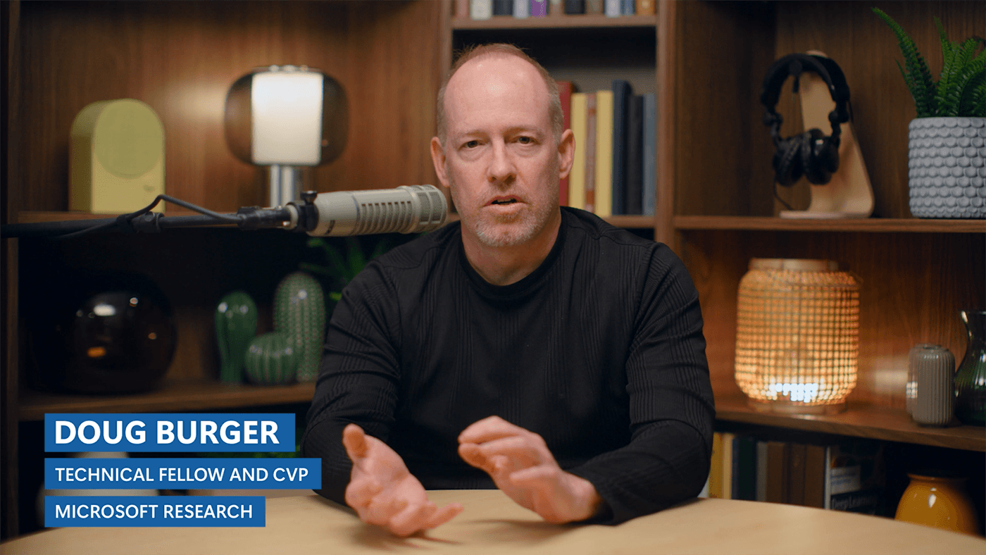 Podcast graphic for 'The Shape of Things to Come' featuring Microsoft Research branding