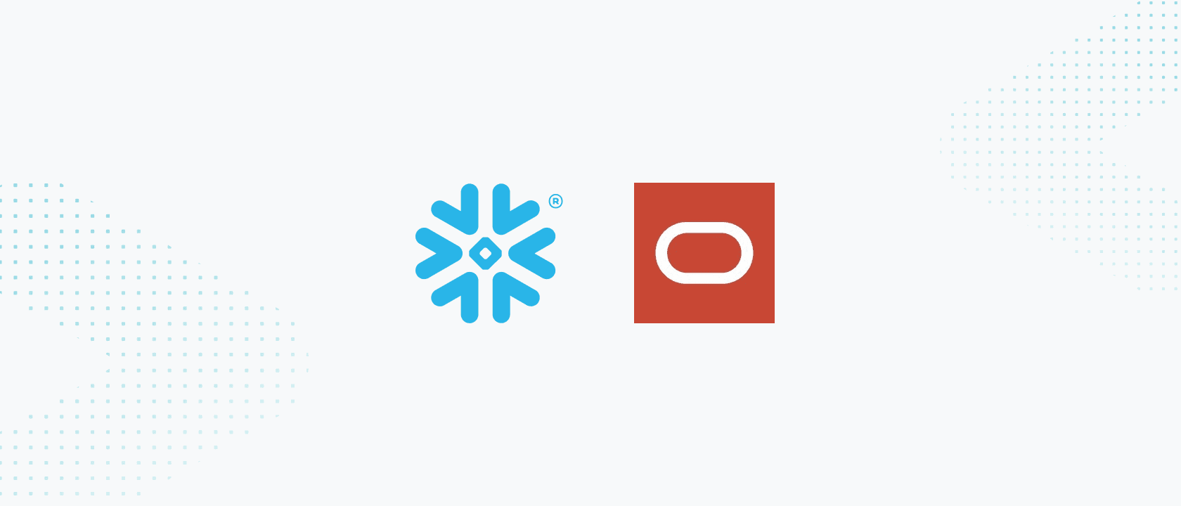Illustration of data flow from an Oracle database icon to a Snowflake cloud icon via the Openflow Connector.