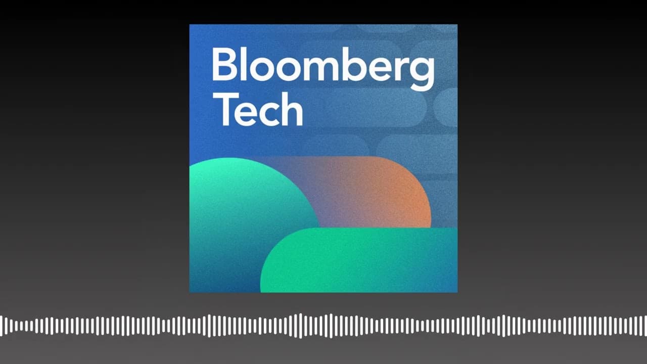 Bloomberg Tech logo with abstract colorful shapes