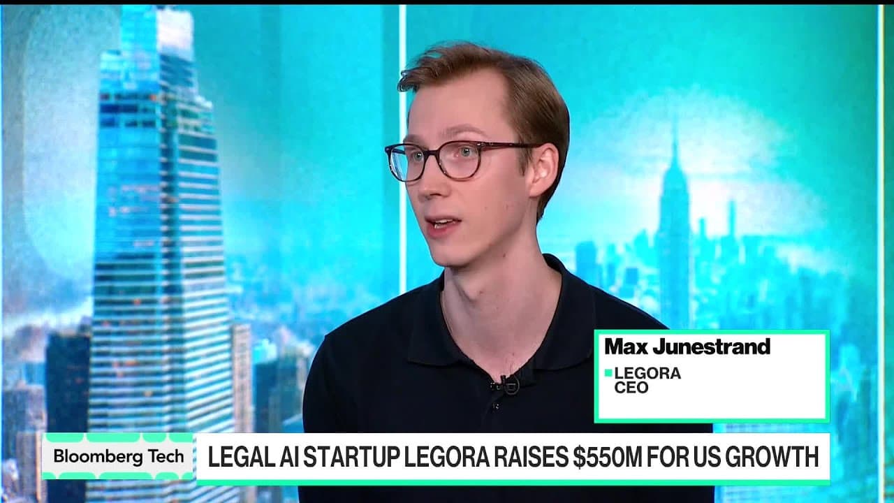 Max Junestrand, CEO of Legora, speaking on Bloomberg Tech.