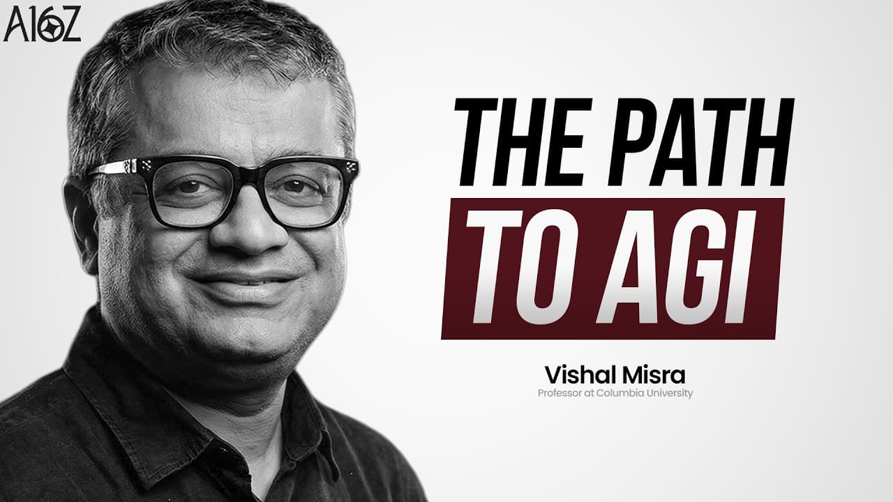 Vishal Misra and Martin Casado discussing AI on a podcast.