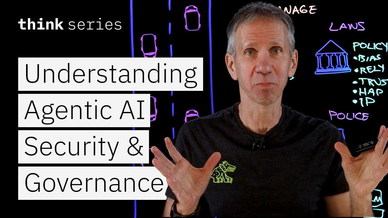 Illustration showing interconnected digital identities, policy documents, and security shields representing agentic AI governance