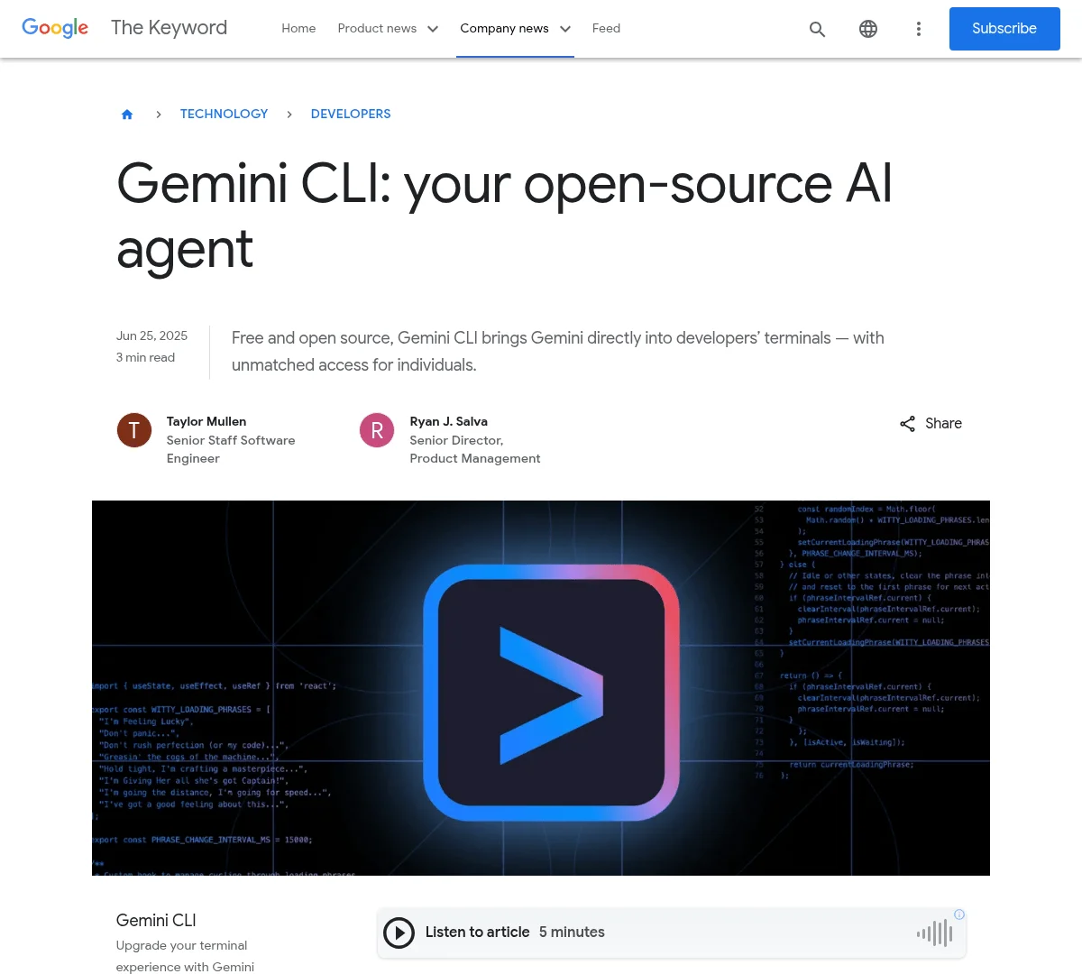 Google's Gemini CLI is a Strategic Play for Developer Mindshare at the Terminal Edge