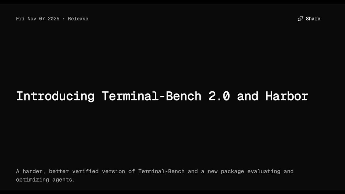 Terminal-Bench 2.0 and Harbor Reset the Bar for AI Agent Evaluation