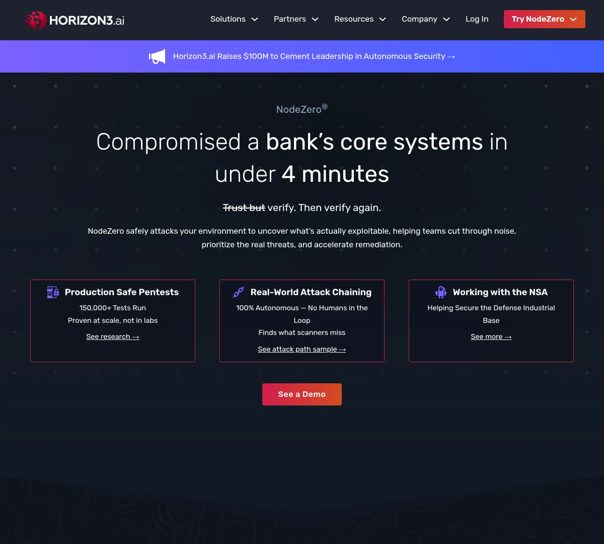 Horizon3.ai Secures $100 Million in Funding for Autonomous Security