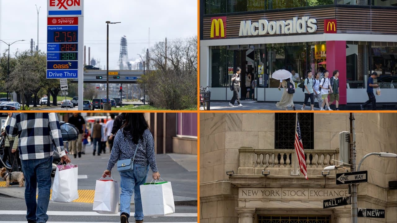 Exxon gas station with prices displayed