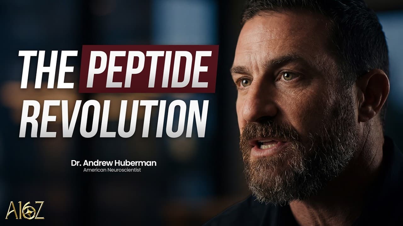 Andrew Huberman and Daisy Wolf in a podcast studio setting.