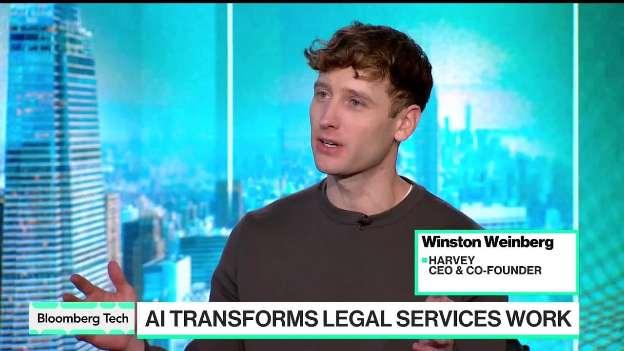 Winston Weinberg, CEO & Co-Founder of Harvey, speaking on Bloomberg Tech about AI in legal services.