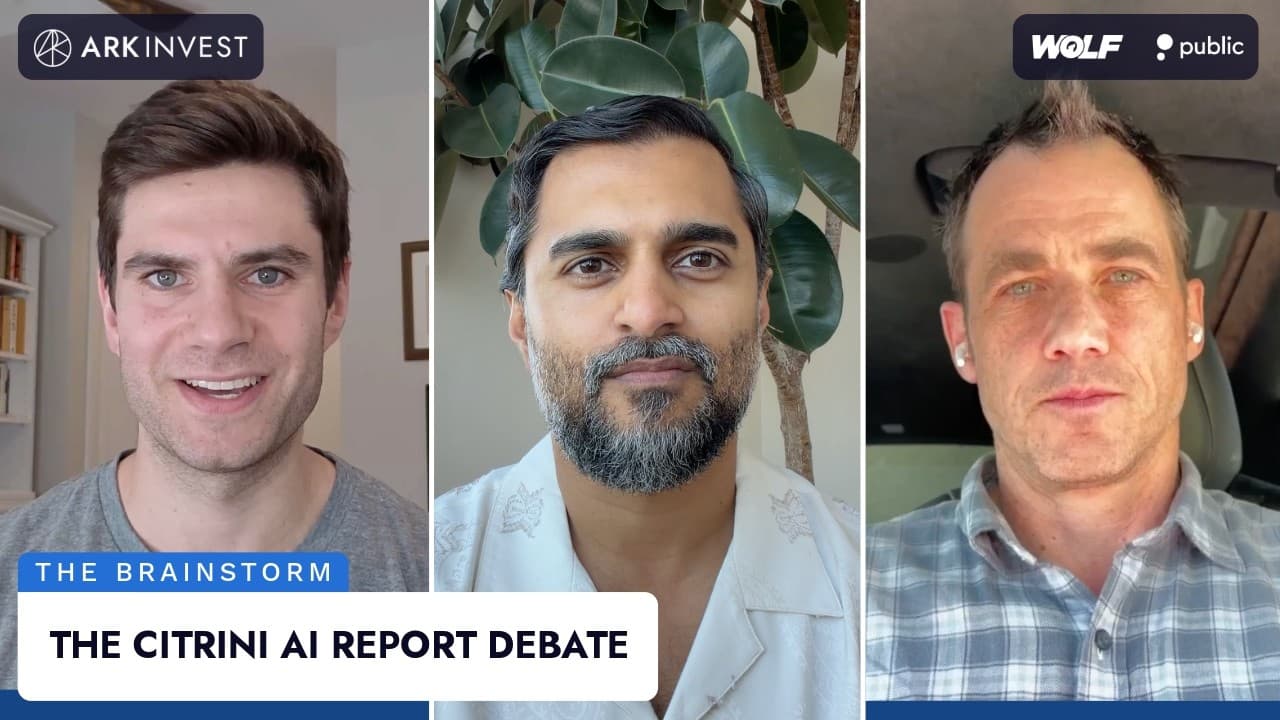 Four individuals on a video call discussing AI and staffing.