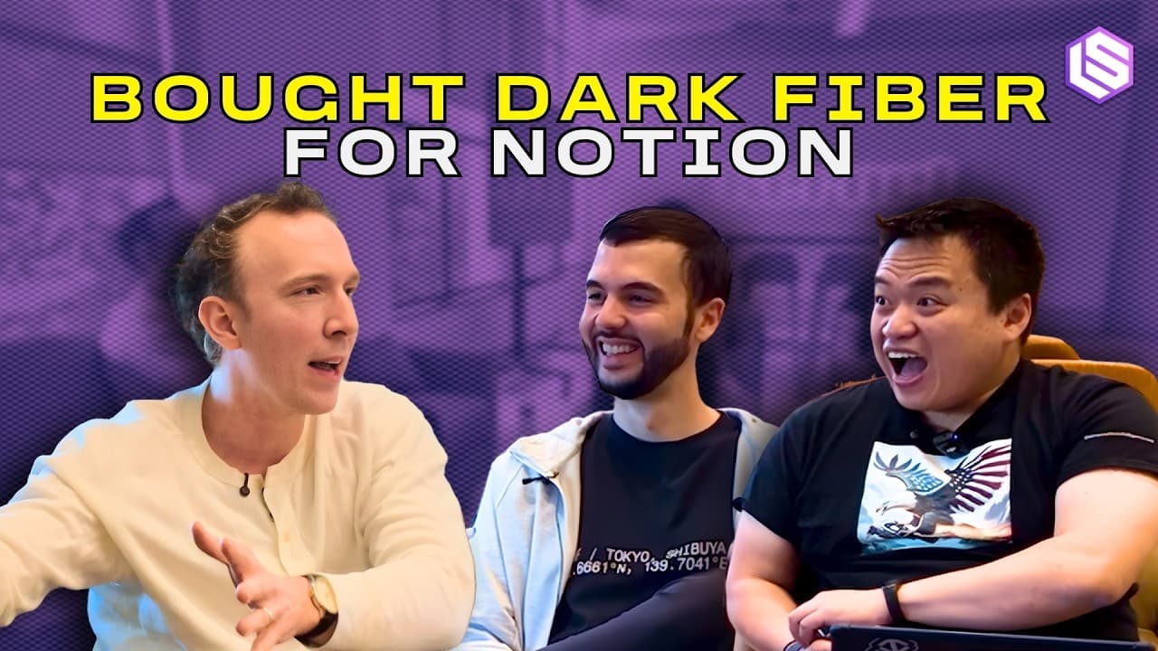 Simon Eskildsen speaking on a couch during a podcast interview.